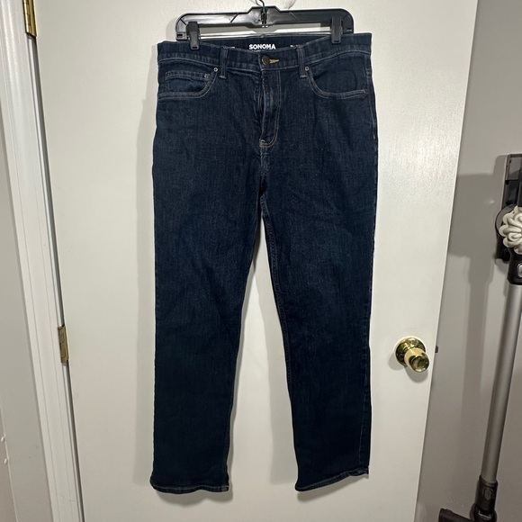 A  Sonoma Blue Straight Jeans Classic Denim - Picture 1 of 3